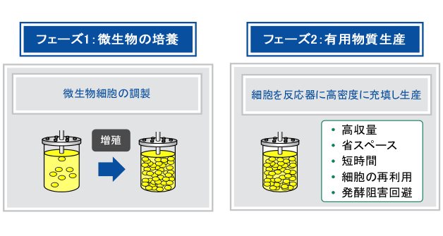 増殖非依存型バイオプロセスの図