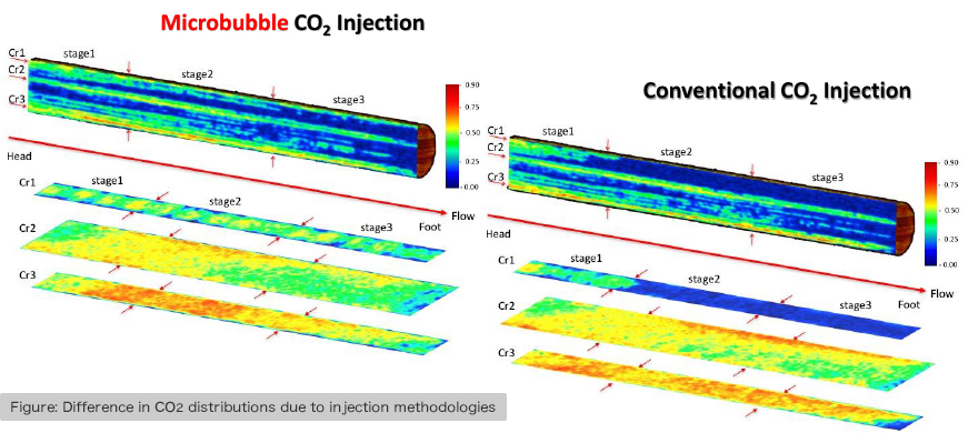 Figure: Difference in CO2 distributions due to injection methodologies