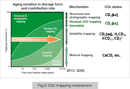Fig.3: CO2 trapping mechanism